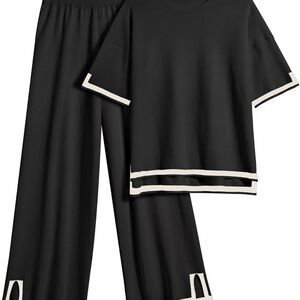 NWT Black and White Women's knit lounge set